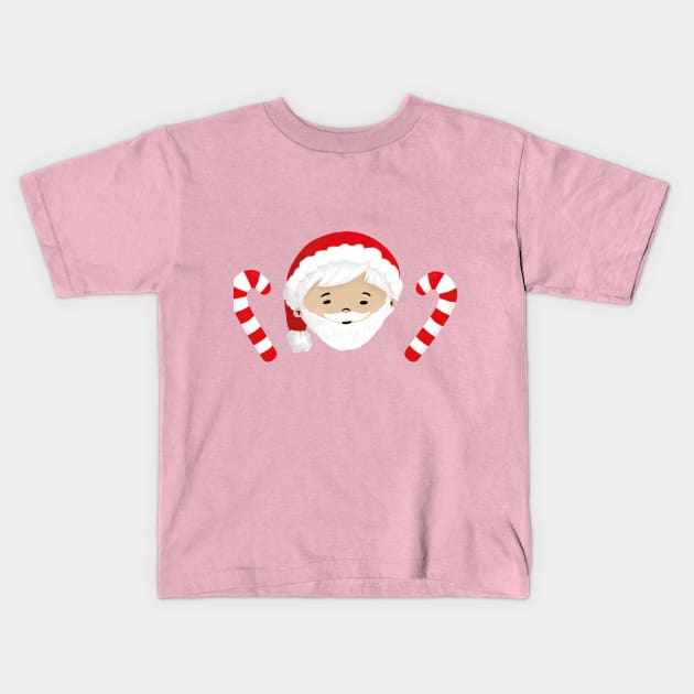 Santa "Jerry" with Candy Sticks Kids T-Shirt by TinatiDesign